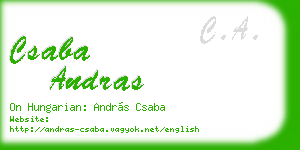 csaba andras business card